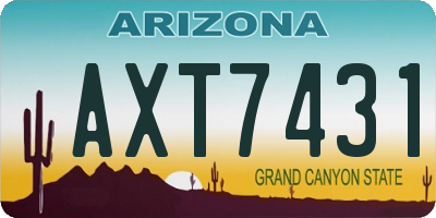 AZ license plate AXT7431