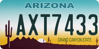 AZ license plate AXT7433