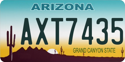 AZ license plate AXT7435
