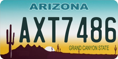 AZ license plate AXT7486