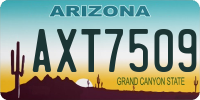 AZ license plate AXT7509