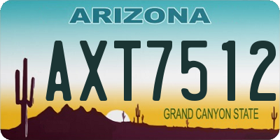 AZ license plate AXT7512