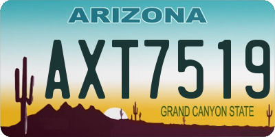 AZ license plate AXT7519