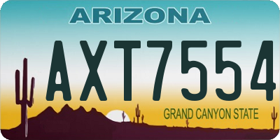 AZ license plate AXT7554