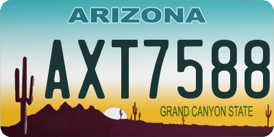 AZ license plate AXT7588
