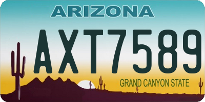 AZ license plate AXT7589