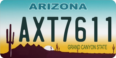 AZ license plate AXT7611