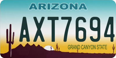AZ license plate AXT7694