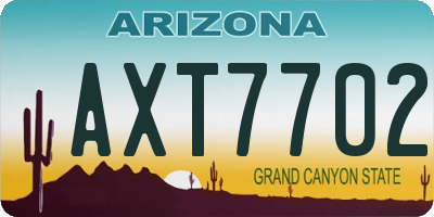 AZ license plate AXT7702