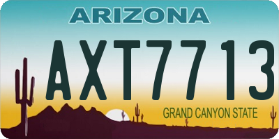 AZ license plate AXT7713