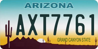 AZ license plate AXT7761