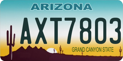 AZ license plate AXT7803