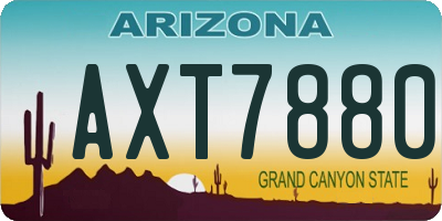 AZ license plate AXT7880