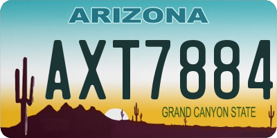 AZ license plate AXT7884
