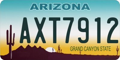 AZ license plate AXT7912