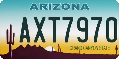 AZ license plate AXT7970