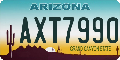 AZ license plate AXT7990
