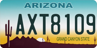 AZ license plate AXT8109