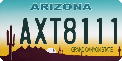 AZ license plate AXT8111