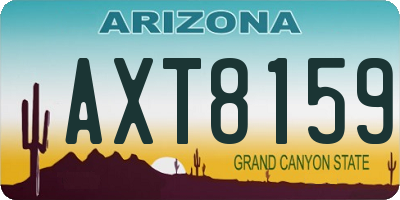 AZ license plate AXT8159