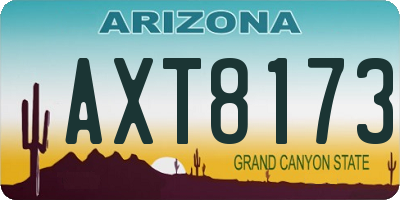 AZ license plate AXT8173