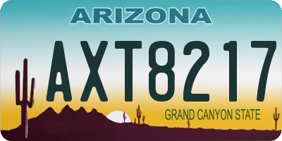 AZ license plate AXT8217