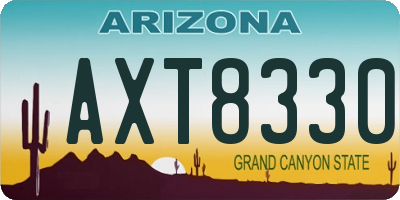 AZ license plate AXT8330