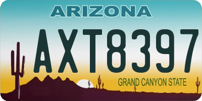 AZ license plate AXT8397