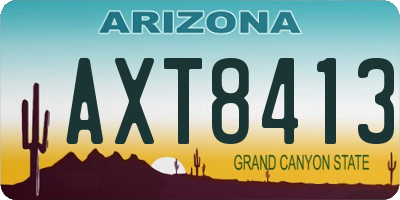 AZ license plate AXT8413
