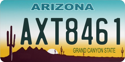 AZ license plate AXT8461