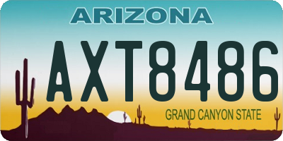 AZ license plate AXT8486