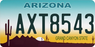 AZ license plate AXT8543
