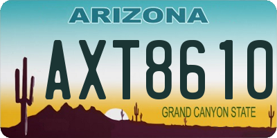 AZ license plate AXT8610