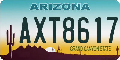 AZ license plate AXT8617