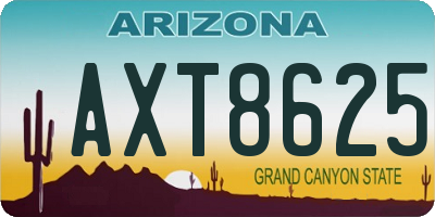 AZ license plate AXT8625