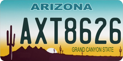 AZ license plate AXT8626