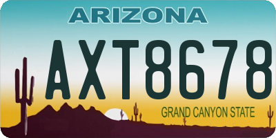 AZ license plate AXT8678