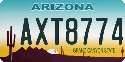 AZ license plate AXT8774