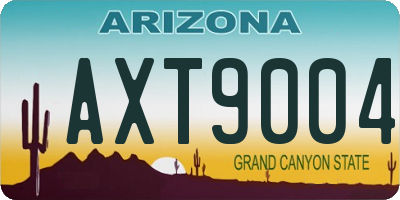 AZ license plate AXT9004