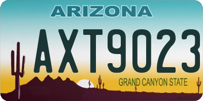 AZ license plate AXT9023