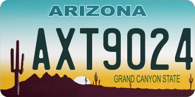 AZ license plate AXT9024