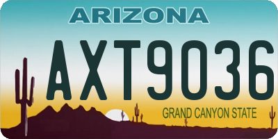 AZ license plate AXT9036