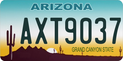 AZ license plate AXT9037