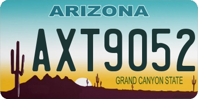 AZ license plate AXT9052