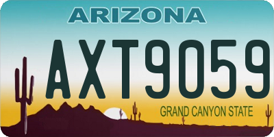 AZ license plate AXT9059