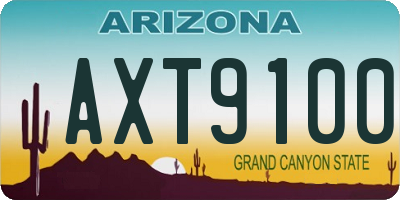 AZ license plate AXT9100
