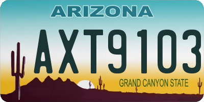 AZ license plate AXT9103