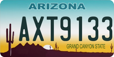 AZ license plate AXT9133