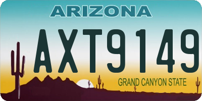 AZ license plate AXT9149