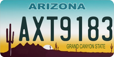 AZ license plate AXT9183